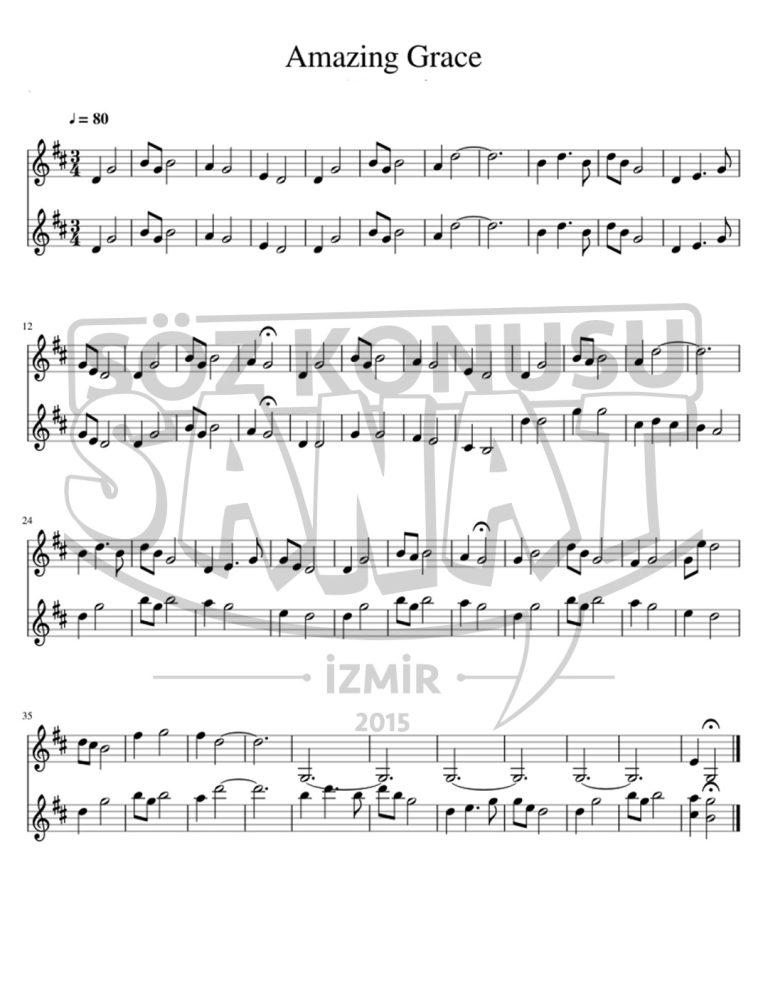 amazing-grace-keman-notası