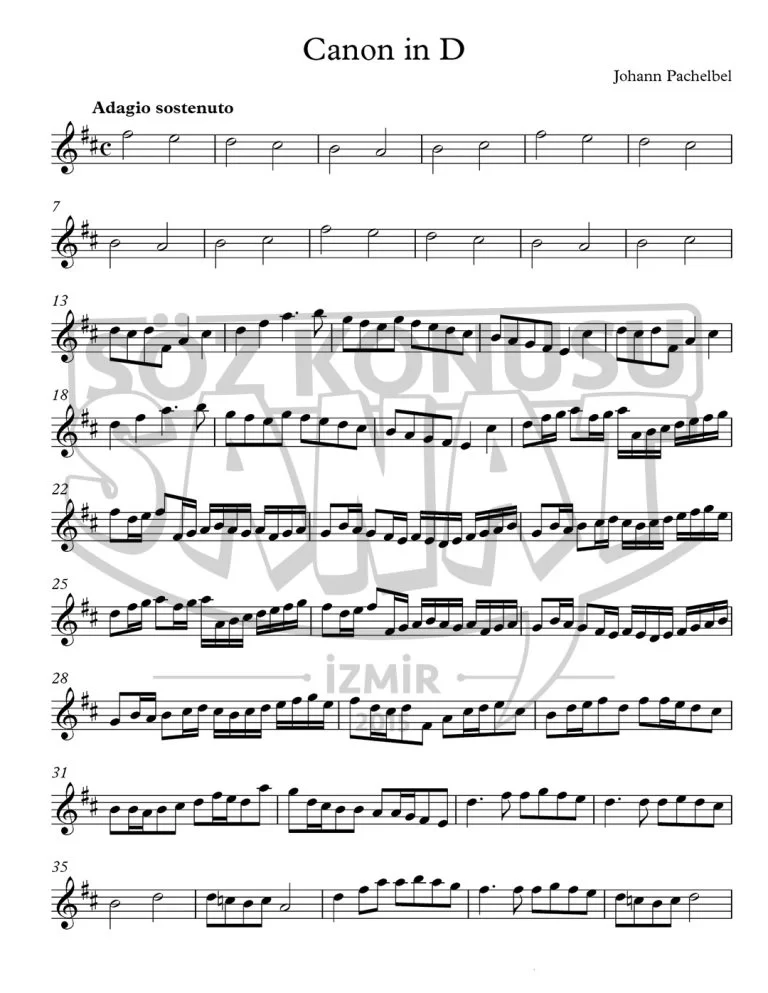 Canon-In-D-Keman-Notası Canon-In-D-Keman-Notası