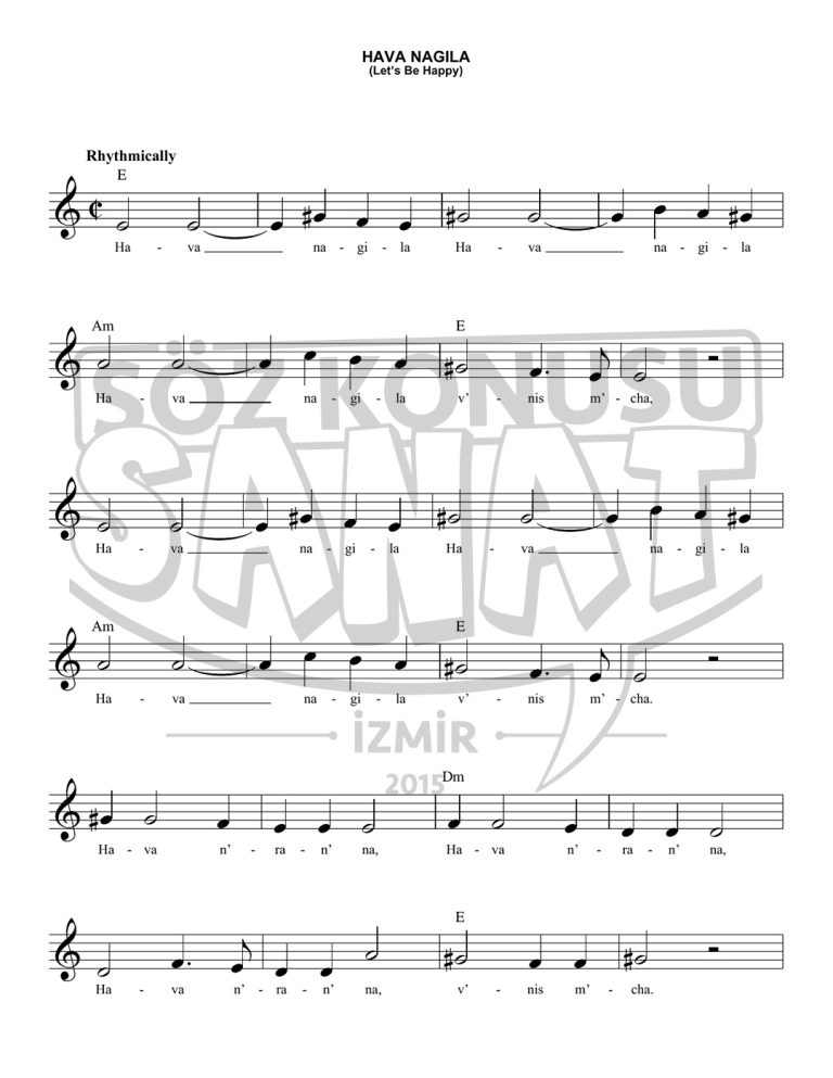 hava-nagila-keman-notası