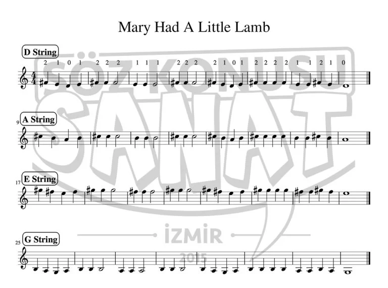Mary-Had-A-Little-Lambb-Keman-Notası Mary-Had-A-Little-Lambb-Keman-Notası